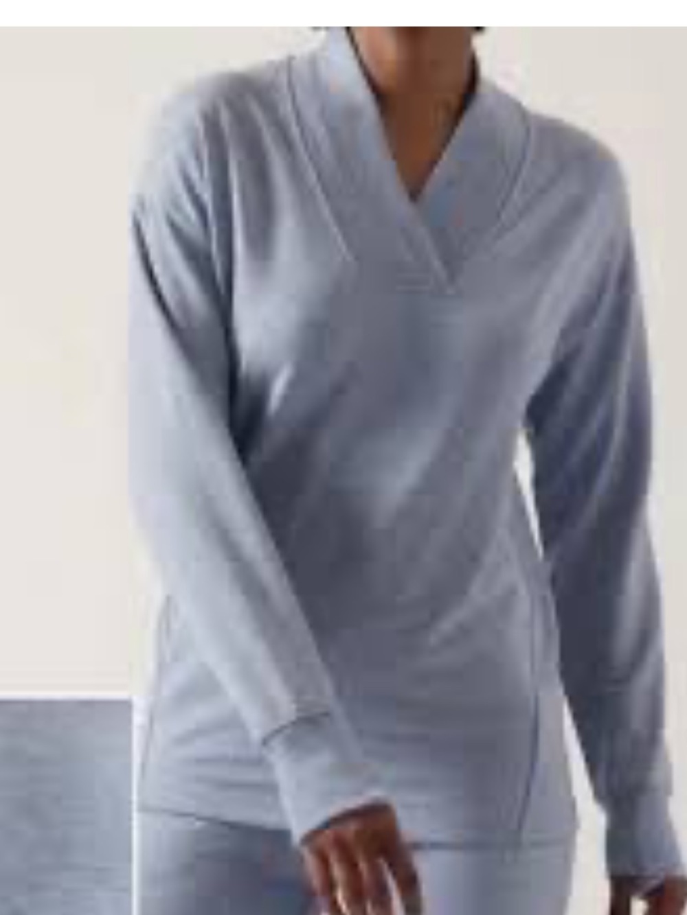 Athleta V-Neck Pullover Sweater in Light Blue
